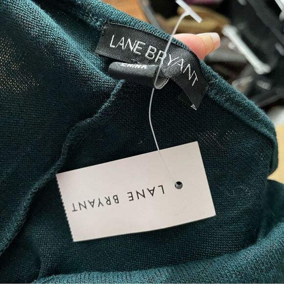 NWT Lane Bryant Emerald Green Lace Detail Tunic Sweater - Picture 4 of 4